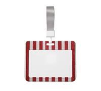 Woshuwo Porte-badge coulissant vertical en plastique rigide à rayures rouges pour cartes de travail pour infirmières et bureau