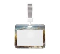 Woshuwo Porte-badge en plastique rigide à large bord reposant doucement sur la plage pour infirmières et bureau