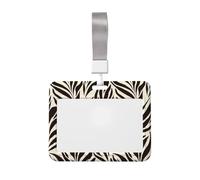 Woshuwo Porte-badge en plastique rigide avec grande feuille marron sur fond crème pour infirmières et bureau