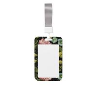 Woshuwo Porte-badge en plastique rigide avec inscription « Botanicals » vintage sur fond noir pour infirmières et bureau