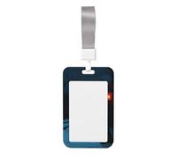 Woshuwo Porte-badge en plastique rigide avec lanternes gothiques le long du chemin enneigé pour infirmières et bureau