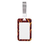Woshuwo Porte-badge en plastique rigide avec lignes ondulées - Orange Jaune Rouge
