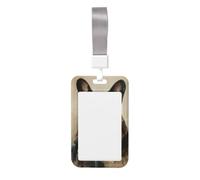 Woshuwo Porte-badge en plastique rigide avec motif bouledogue français portant une écharpe à carreaux pour infirmières et bureau