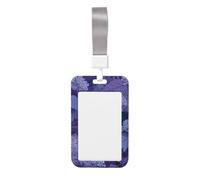 Woshuwo Porte-badge en plastique rigide avec motif chat noir caché dans des fleurs lilas