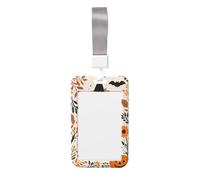 Woshuwo Porte-badge en plastique rigide avec motif fantôme blanc portant un chapeau de sorcière noir - Pour infirmières et bureau