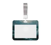 Woshuwo Porte-badge en plastique rigide avec motif paysage marin et vagues qui s'écrasent