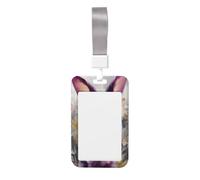 Woshuwo Porte-badge en plastique rigide avec oreilles vers le haut - Motif lapin violet