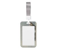 Woshuwo Porte-badge en plastique rigide avec panneau horizontal coulissant pour carte de travail pour infirmières et bureau