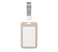 Woshuwo Porte-badge en plastique rigide avec un nœud coulissant rose pastel pour carte de travail, porte-nom pour infirmières et bureau