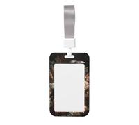 Woshuwo Porte-badge en plastique rigide pour badge d'identification Corbeau avec fleurs