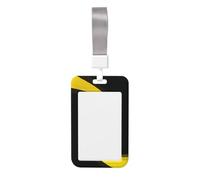 Woshuwo Porte-badge minimaliste en plastique rigide de forme circulaire abstraite jaune pour infirmières et bureau
