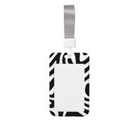 Woshuwo Porte-badge psychédélique noir et blanc en plastique rigide avec lignes abstraites ondulées pour cartes de travail, porte-nom, porte-nom pour infirmières, bureau
