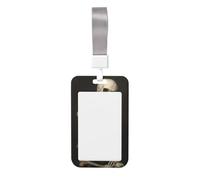 Woshuwo Porte-badge squelette tenant un chat noir coulissant en plastique rigide pour cartes de travail, porte-nom, porte-nom pour infirmières et bureau