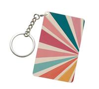 Woshuwo Porte-clés vintage rose sarcelle crème avec rayons du soleil en acrylique porte-clés tendance pour voiture chaînes étiquettes pour homme et femme