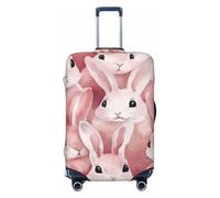 Woshuwo Preppy Housse de bagage de voyage élastique pour lapin de Pâques Rose Résistant à la poussière Résistant aux rayures Convient pour 55,9 à 61 cm