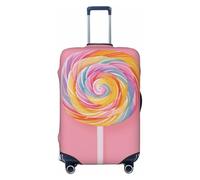 Woshuwo Rainbow Candy On Pink Housse de protection élastique pour valise, anti-poussière et résistante aux rayures pour valises de 55,9 à 61 cm