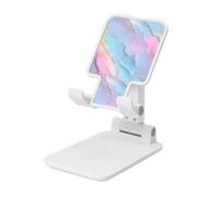 Woshuwo Rock Neon Support pliable pour téléphone portable avec angle réglable en hauteur Compatible avec tous les smartphones Blanc