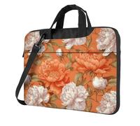 Woshuwo Sac pour ordinateur portable 15,6" Motif pivoines et roses vintage