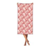 Woshuwo Serviette de plage en marbre rose quartz 69 x 140 cm Serviette de plage légère à séchage rapide Couverture pour les vacances