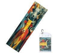 Woshuwo Serviettes de refroidissement abstraites géométriques pour le cou et le visage, 101,6 x 30,5 cm, chiffons de sueur, doux et respirants, serviette de glace froide pour le sport, le yoga, le