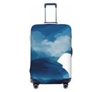 Woshuwo Silhouette of Woman Ocean Waves Housse de bagage de voyage élastique anti-poussière et résistante aux rayures pour valises 55,9 à 61 cm