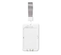 Woshuwo Simple Line Art Porte-badge coulissant en plastique rigide pour cartes de travail pour infirmières et bureau