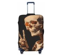 Woshuwo Skeleton Making The Peace Sign Housse élastique pour bagages de voyage Résistant à la poussière Résistant aux rayures Pour valise 55,9 à 61 cm