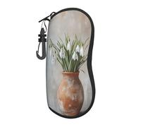 Woshuwo Snowdrops In Old Terracotta Vase Étui à lunettes portable vintage
