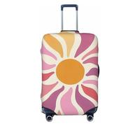 Woshuwo Sun Rays - Housse de bagage de voyage élastique rétro bohème rose pastel résistant à la poussière et aux rayures pour valises de 55,9 à 61 cm