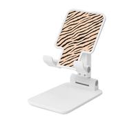 Woshuwo Support de téléphone portable minimaliste à rayures zébrées - Pêche pâle - Angle réglable - Hauteur réglable - Compatible avec tous les smartphones - Blanc