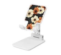 Woshuwo Support de téléphone portable pliable à angle réglable en hauteur compatible avec tous les smartphones Blanc et beige