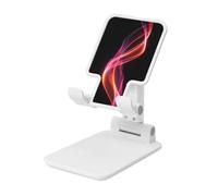 Woshuwo Support de téléphone portable pliable abstrait avec lignes en spirale rose rouge et angle réglable en hauteur compatible avec tous les smartphones Blanc
