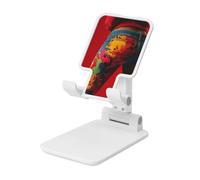 Woshuwo Support de téléphone portable pliable avec motif graffiti coloré pour femme, angle réglable, hauteur de bureau, compatible avec tous les smartphones, blanc