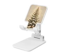 Woshuwo Support de téléphone portable pliable en forme d'arbre à feuilles persistantes avec angle réglable en hauteur compatible avec tous les smartphones Blanc
