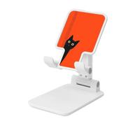 Woshuwo Support de téléphone portable pliable en forme de chat noir mignon qui regarde derrière la porte - Angle réglable - Support de bureau portable pour téléphone portable - Compatible avec tous