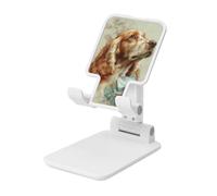 Woshuwo Support de téléphone portable pliable en forme de chien et de fleur, angle réglable, support de bureau portable compatible avec tous les smartphones, blanc