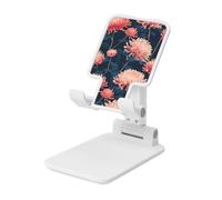 Woshuwo Support de téléphone portable pliable en forme de chrysanthèmes roses - Angle réglable - Hauteur réglable - Compatible avec tous les smartphones - Blanc