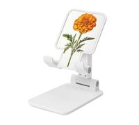 Woshuwo Support de téléphone portable pliable en forme de fleur de souci - Angle réglable - Support de bureau portable compatible avec tous les smartphones - Blanc