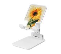 Woshuwo Support de téléphone portable pliable en forme de tournesol avec angle réglable en hauteur Compatible avec tous les smartphones Blanc