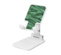 Woshuwo Support de téléphone portable pliable en marbre vert rétro, angle réglable, hauteur de bureau, support de téléphone portable compatible avec tous les smartphones, style blanc