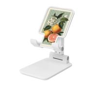 Woshuwo Support de téléphone portable pliable vintage orange et pamplemousse - Angle réglable en hauteur - Support de bureau portable compatible avec tous les smartphones - Blanc