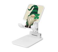 Woshuwo Support pliable pour téléphone portable avec motif de nain de dessin animé mignon vert noir rayé chapeau réglable hauteur bureau portable support de téléphone portable compatible avec tous les