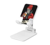 Woshuwo Support pliable pour téléphone portable avec support de téléphone portable réglable en hauteur compatible avec tous les smartphones Blanc