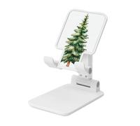 Woshuwo Support pliable pour téléphone portable en forme d'arbre de Noël avec angle réglable en hauteur compatible avec tous les smartphones Blanc
