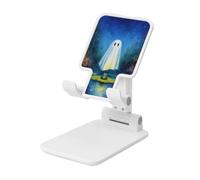 Woshuwo Support pliable pour téléphone portable Ghost Above The Water Frog - Angle réglable en hauteur - Support de bureau portable compatible avec tous les smartphones - Blanc