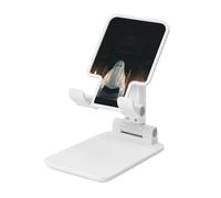 Woshuwo Support pliable pour téléphone portable Ghost Reading In The Library - Angle réglable en hauteur - Support de bureau portable compatible avec tous les smartphones - Blanc