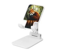 Woshuwo Support pliable pour téléphone portable mignon panda rouge enroulé sur une branche d'arbre - Angle réglable - Support de bureau portable compatible avec tous les smartphones - Blanc