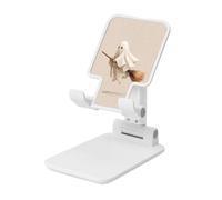 Woshuwo Support pliable pour téléphone portable - Motif fantôme en blanc volant sur un balai - Angle réglable - Support de bureau portable compatible avec tous les smartphones - Style blanc