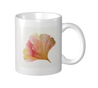 Woshuwo Tasse à café élégante en céramique avec motif pétale délicat avec dégradé doré, pour la maison et le bureau, 325 ml