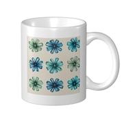 Woshuwo Tasse à café élégante en céramique avec nœud en ruban vert d'eau bleu glacier argenté 325 ml